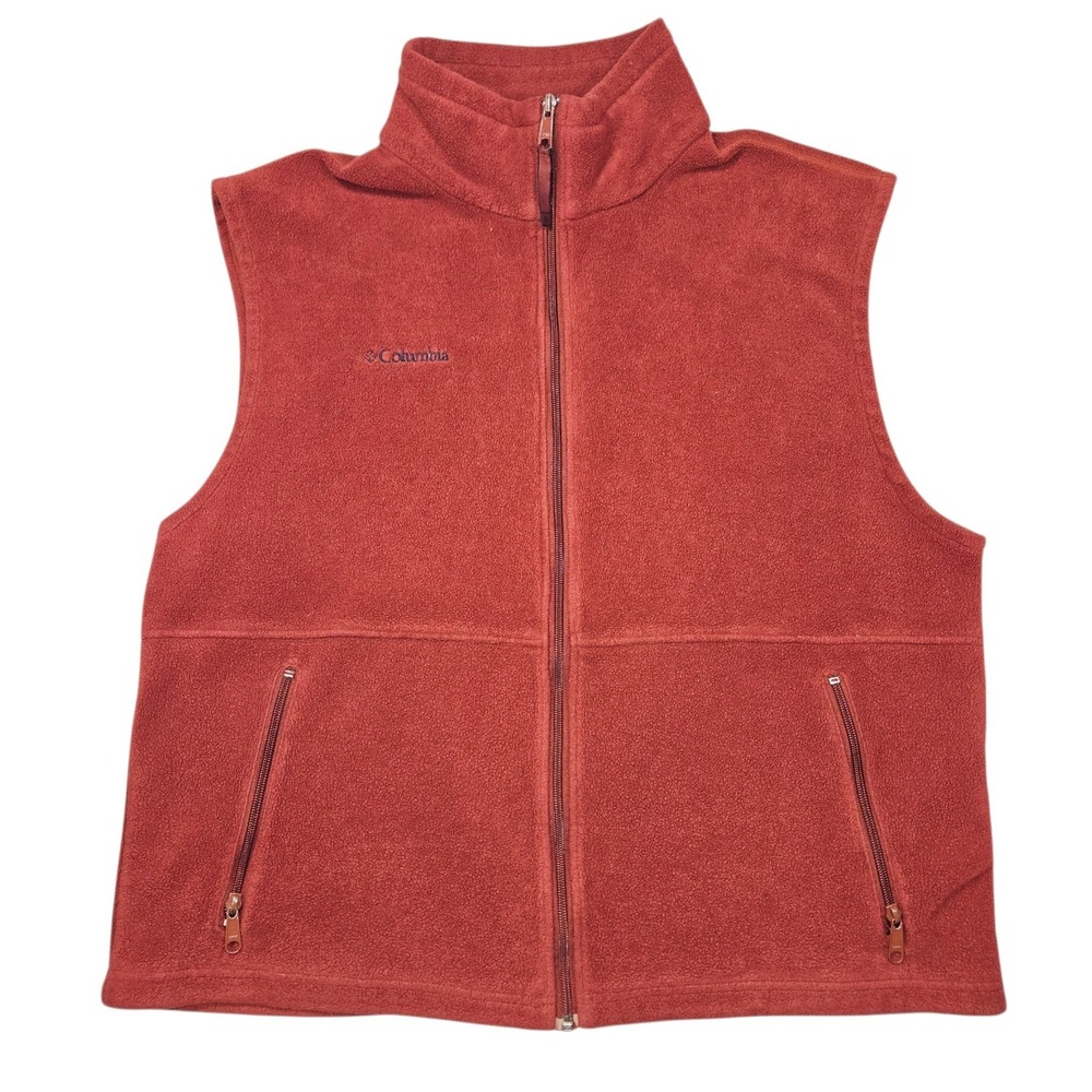 Columbia VTG 2005 Steens Mountain Fleece Vest Rust Red Sz XL